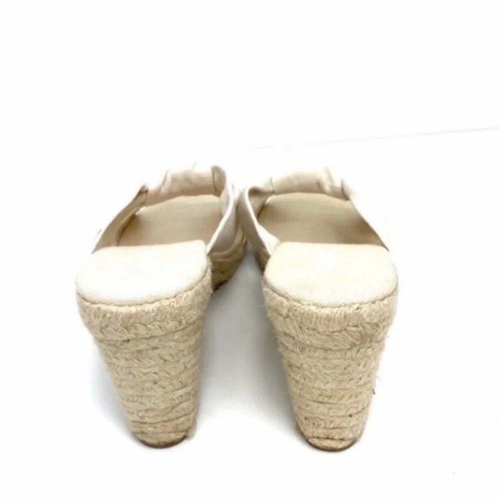 Soludos Knotted Wedge Espadrilles Mule Sandal in National White Size 11